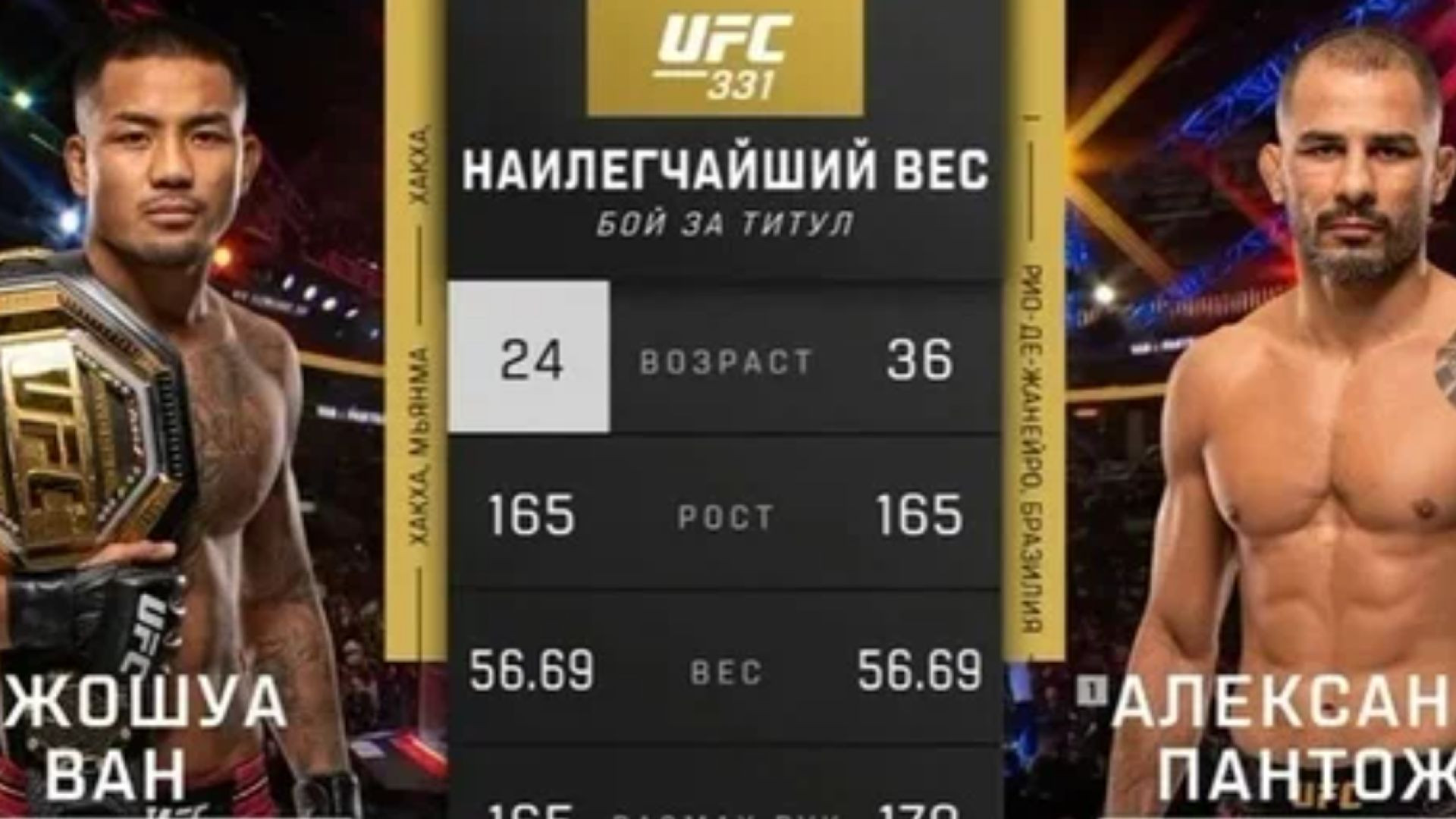 ⁣UFC 331: Джошуа Ван - Алехандре Пантожа 2 (Полный Бой)