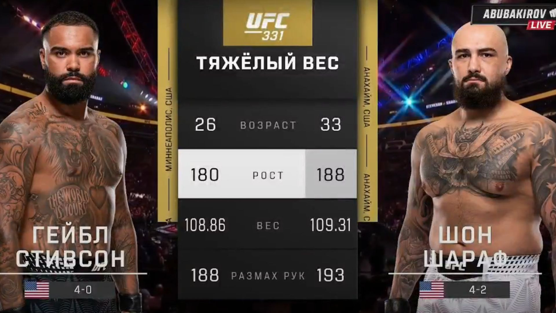 ⁣UFC 331: Шон Шараф — Гейбл Стивсон (Полный бой)